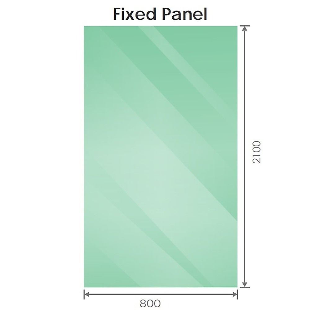 80x210cm Glass Shower Screen with Gold F-Brackets and Round Pole V63-923011