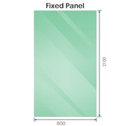 80x210cm Glass Shower Screen with Gold F-Brackets and Floor F-Bracket