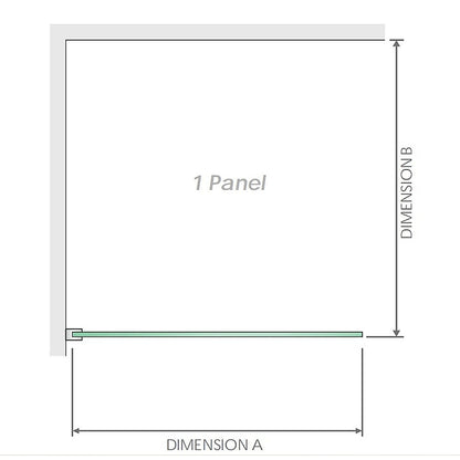 80x210cm Glass Shower Screen with Gunmetal F-Brackets V63-923111