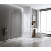 90x200cm Glass Shower Screen with Gold F-Brackets and Floor F-Bracket