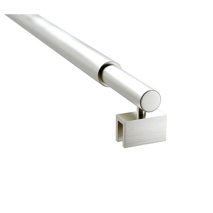 90x210cm Glass Shower Screen with Nickel U-Brackets and Round Pole V63-923811