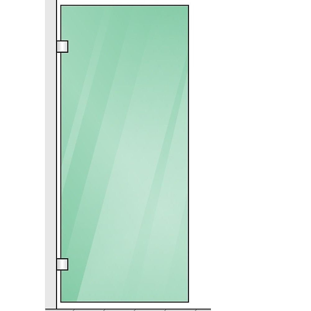 90x210cm Glass Shower Screen with Gold F-Brackets and Floor F-Bracket