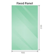 90x210cm Glass Shower Screen with Gold F-Brackets and Floor F-Bracket