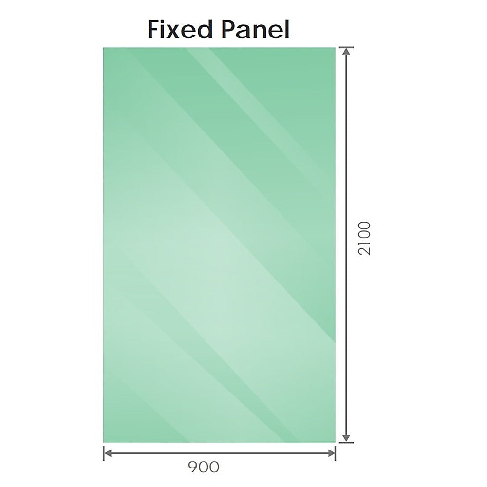 90x210cm Glass Shower Screen with Nickel F-Brackets V63-924031