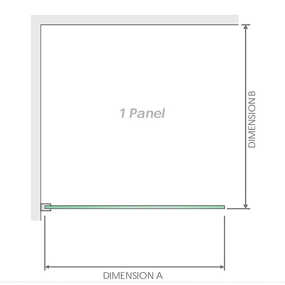 100x200cm Glass Shower Screen with Gold F-Brackets V63-924431