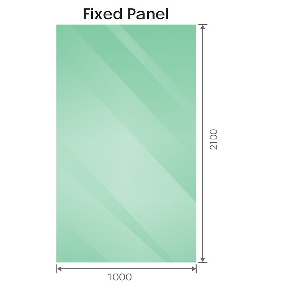 100x210cm Glass Shower Screen with Gunmetal U-Brackets V63-924791