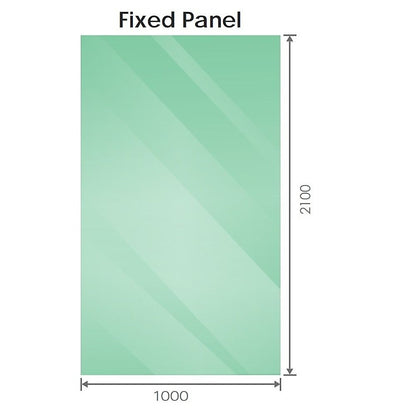 100x210cm Glass Shower Screen with Black F-Brackets V63-924871