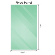 100x210cm Single Shower Glass Screen with Gold F-brackets & Square Pole V63-924921