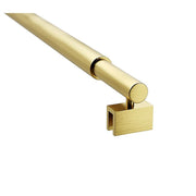 100x210cm Single Shower Glass Screen with Gold F-brackets & Round Pole V63-924931
