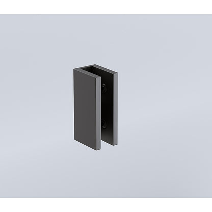 110x210cm Glass Shower Screen with Black U-Brackets and Floor U-Bracket V63-925621