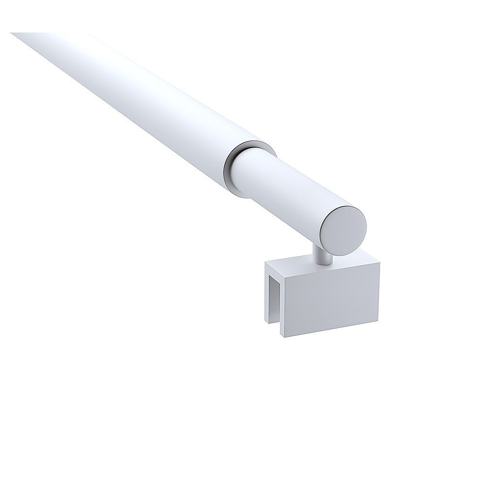 110x210cm Glass Shower Screen with White U-Brackets and Round Pole V63-925691