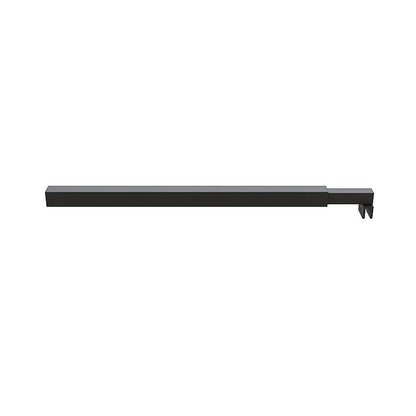 120x200cm Glass Shower Screen with Black F-Brackets and Square Pole V63-926321