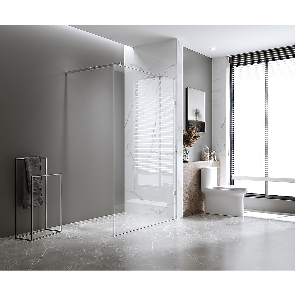 120x200cm Glass Shower Screen with Gold F-Brackets V63-926351