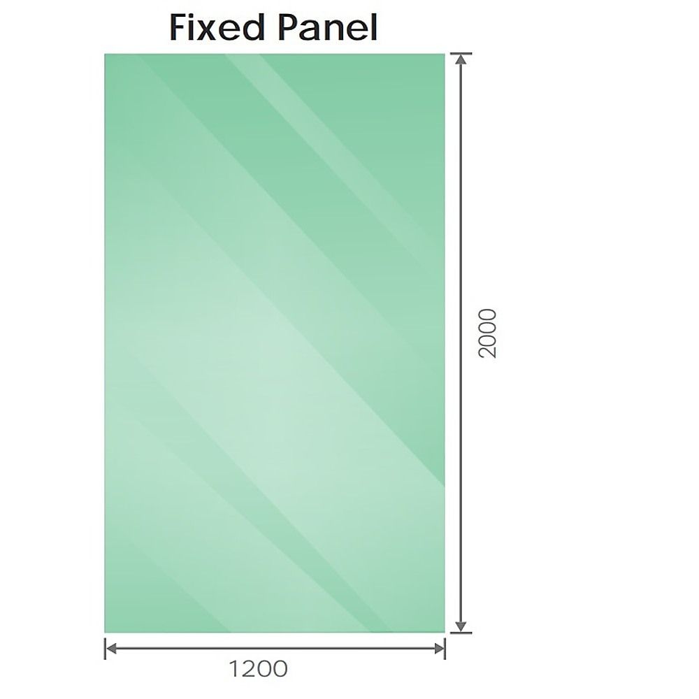 120x200cm Glass Shower Screen with Gold F-Brackets and Floor F-Bracket