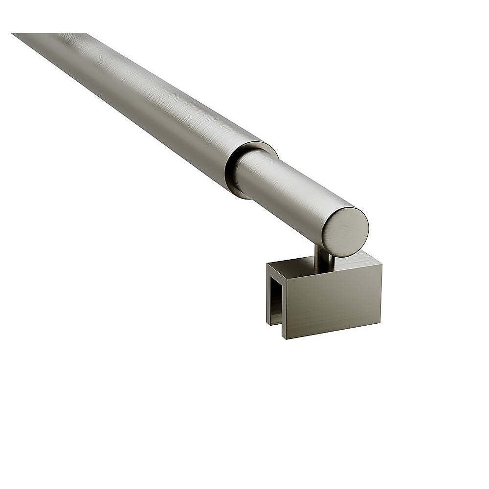 120x210cm Glass Shower Screen with Gunmetal U-Brackets and Round Pole V63-926731