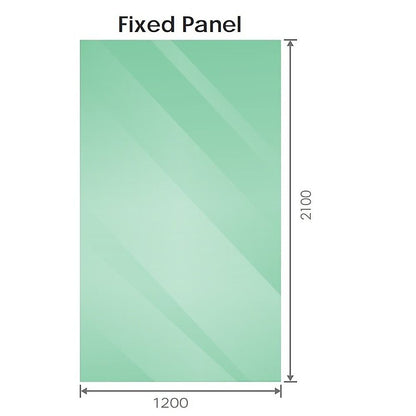 120x210cm Glass Shower Screen with Black F-Brackets and Floor F-Bracket V63-926821