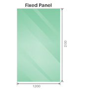 120x210cm Glass Shower Screen with Gold F-Brackets and Floor F-Bracket