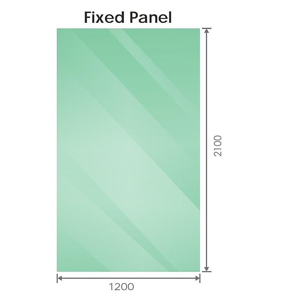 120x210cm Glass Shower Screen with Gold F-Brackets and Floor F-Bracket