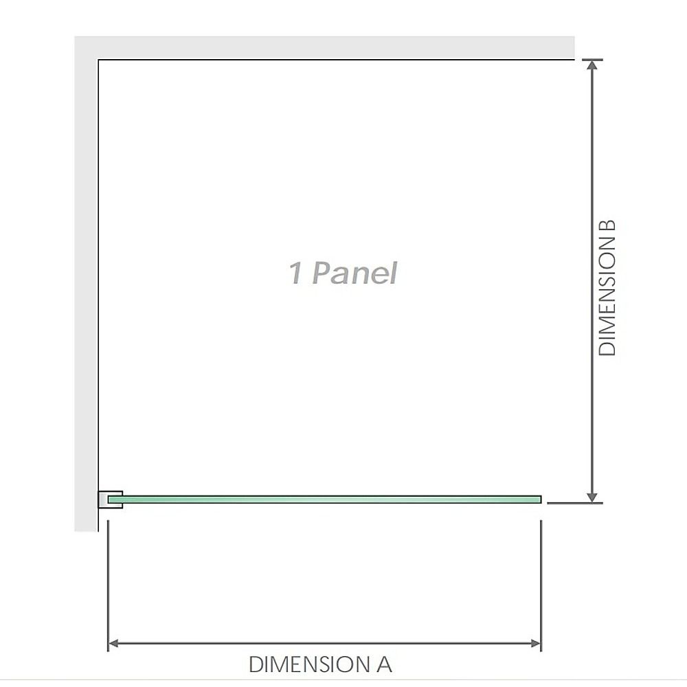 120x210cm Glass Shower Screen with Gold F-Brackets and Floor F-Bracket