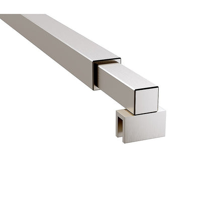 80x200cm Glass Shower Screen with Nickel Wall Channel and Square Pole - Sleek, Durable Bathroom Upgrade V63-927661