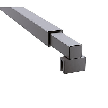 90x200cm Glass Shower Screen with Gunmetal Wall Channel and Square Pole - Sleek, Durable Bathroom Upgrade V63-928181