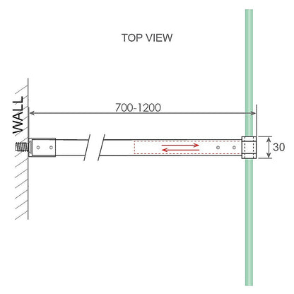 100x200cm Glass Shower Screen with Gold Wall Channel and Square Pole - Sleek, Durable Bathroom Upgrade V63-928541