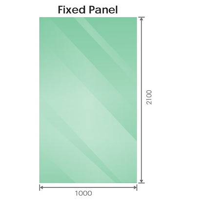 100x210cm Glass Shower Screen with Black Wall Channel - Sleek, Durable Bathroom Upgrade V63-928721