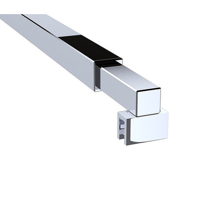 120x200cm Glass Shower Screen with Chrome Wall Channel and Square Pole - Sleek, Durable Bathroom Upgrade V63-929421