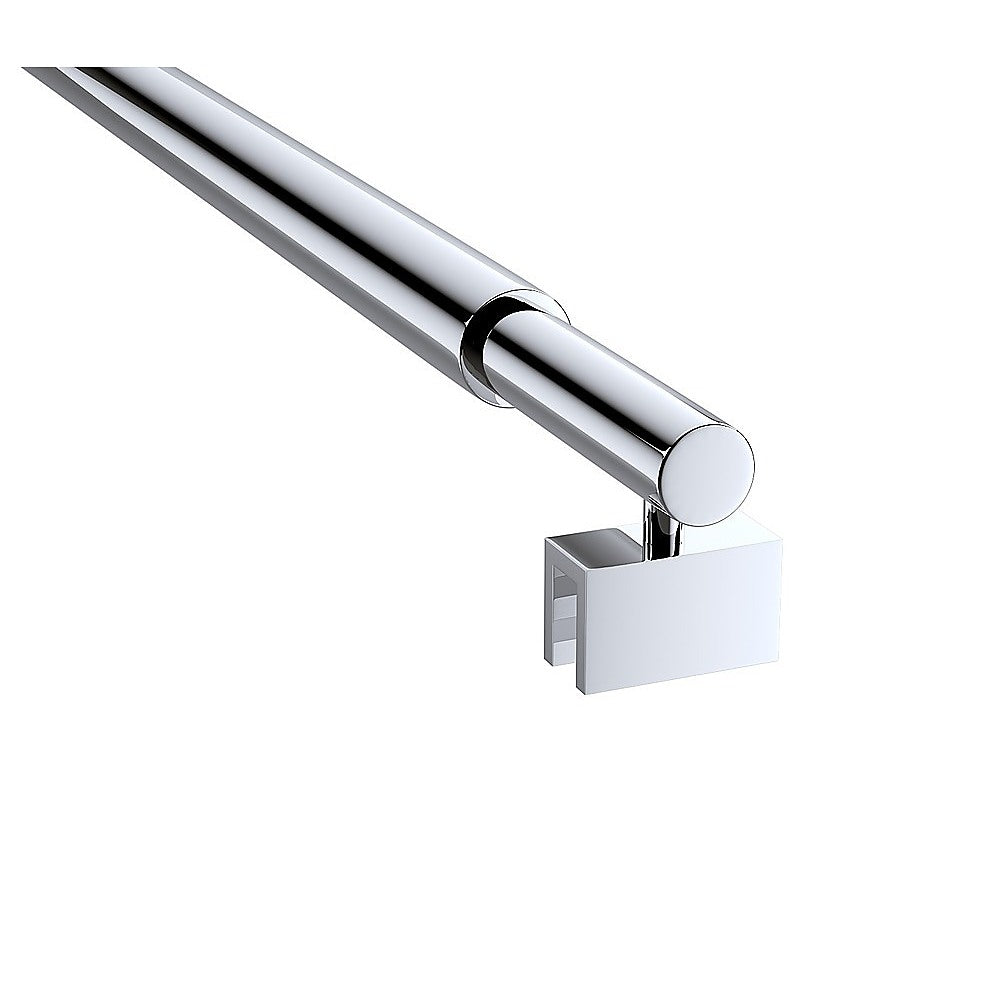 120x210cm Glass Shower Screen with Chrome Wall Channel and Round Pole - Sleek, Durable Bathroom Upgrade V63-929671