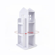Rotating Bookcase Bookshelf Kid's Book Organiser Rack Wooden Castle Display Shelf V63-929921