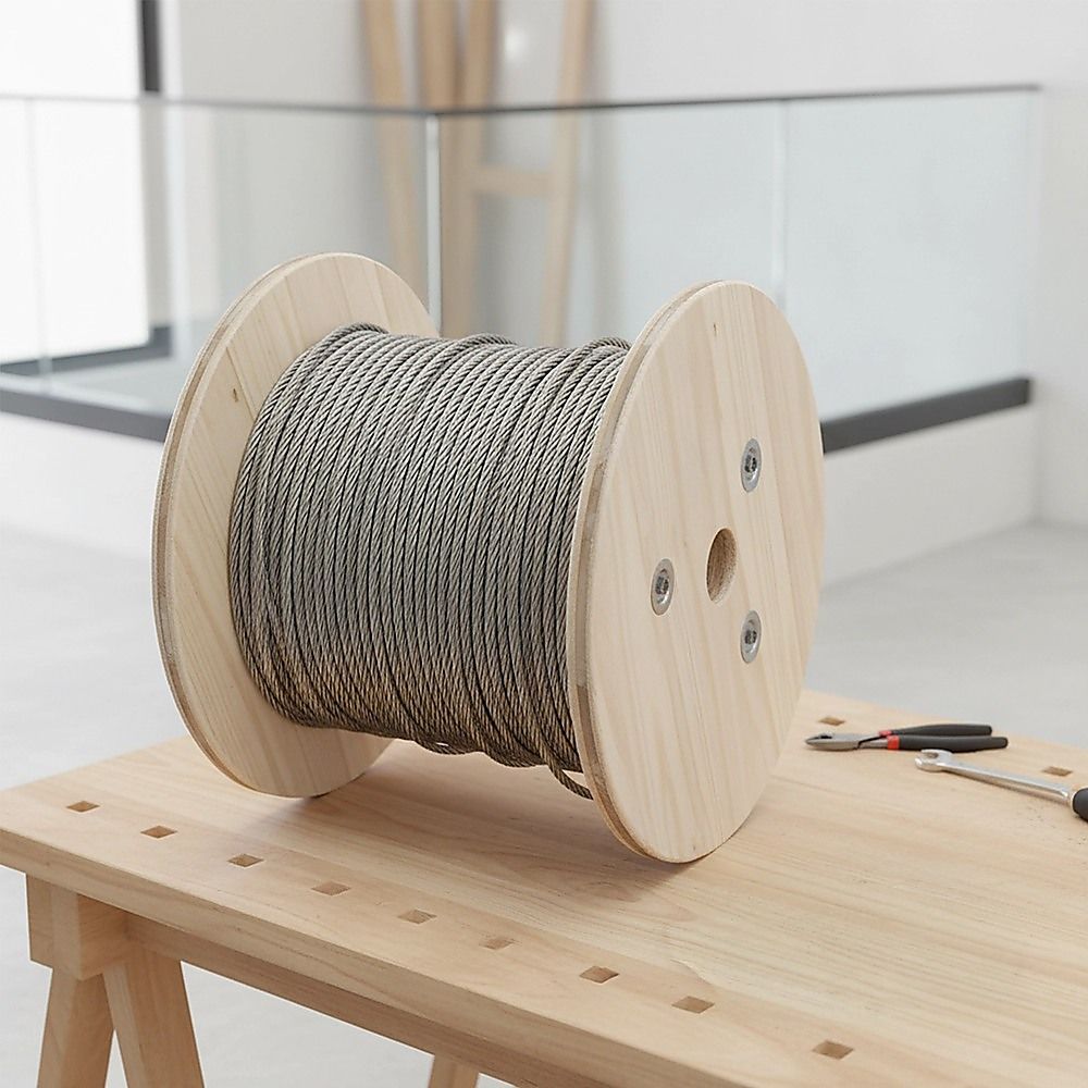 50m Stainless Steel Wire Rope Cable 5mm 316 A4 7x7 Balustrade Fence V63-929941