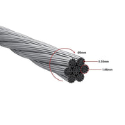 50m Stainless Steel Wire Rope Cable 5mm 316 A4 7x7 Balustrade Fence V63-929941