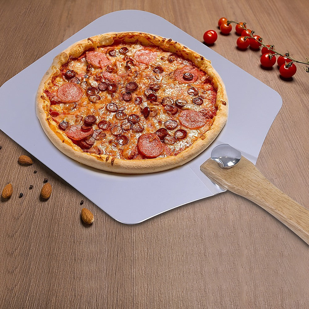 Pizza Peel Paddle w/ Foldable Handle for Baking Oven & Grill Aluminium V63-929961