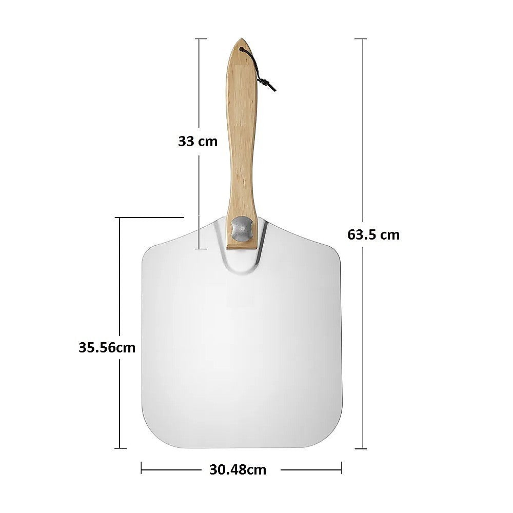 Pizza Peel Paddle w/ Foldable Handle for Baking Oven & Grill Aluminium V63-929961