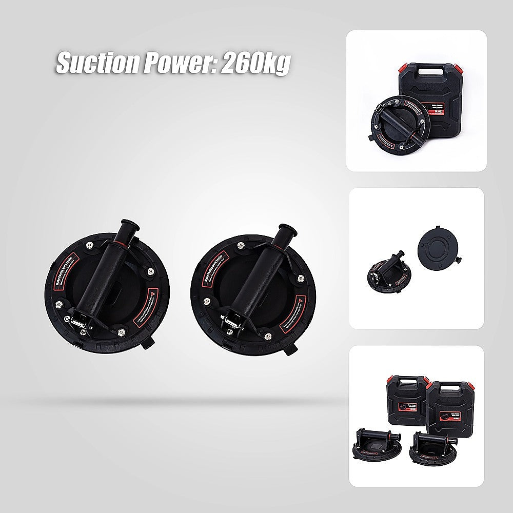 2x20cm 500kg Vacuum Suction Cup Glass Lifter Granite Sucker Pump Lift Heavy Duty V63-930001