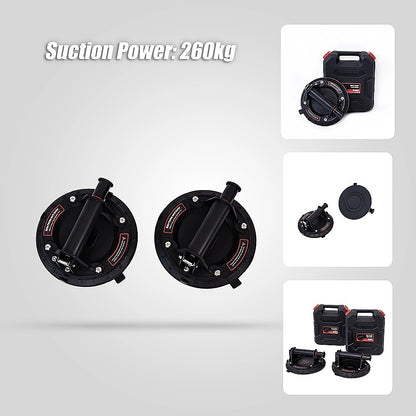 2x20cm 500kg Vacuum Suction Cup Glass Lifter Granite Sucker Pump Lift Heavy Duty V63-930001