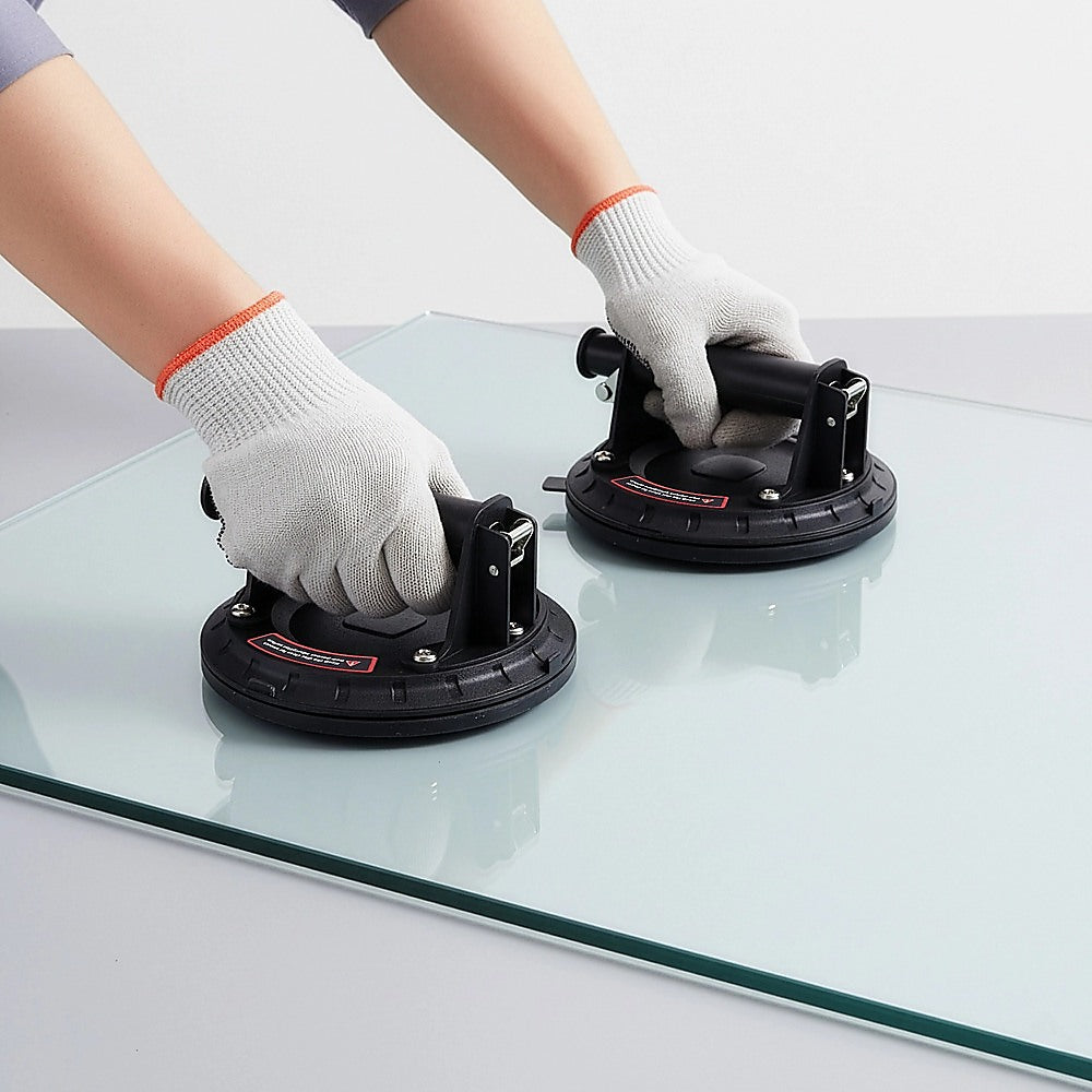 2x20cm 500kg Vacuum Suction Cup Glass Lifter Granite Sucker Pump Lift Heavy Duty V63-930001