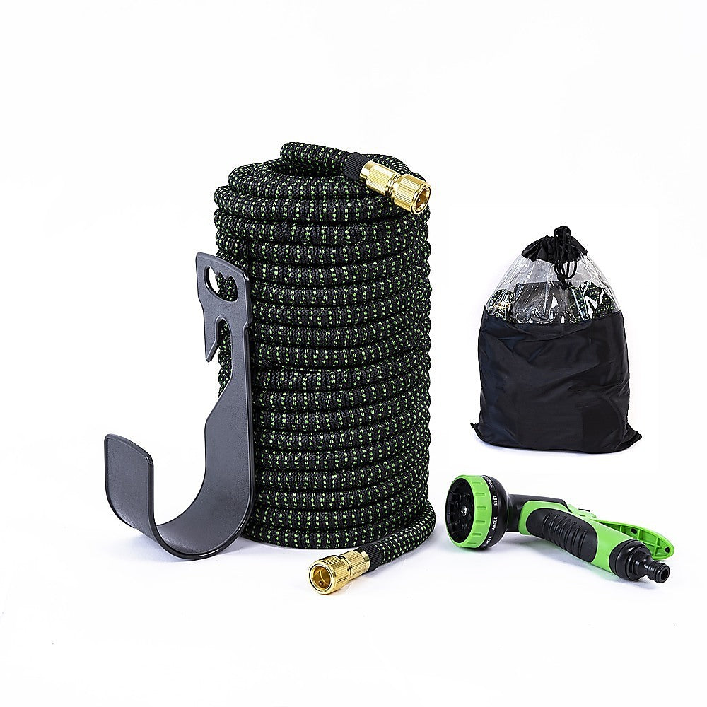 30m Heavy Duty Expandable Flexible Garden Hose with Water Spray Nozzle V63-930011