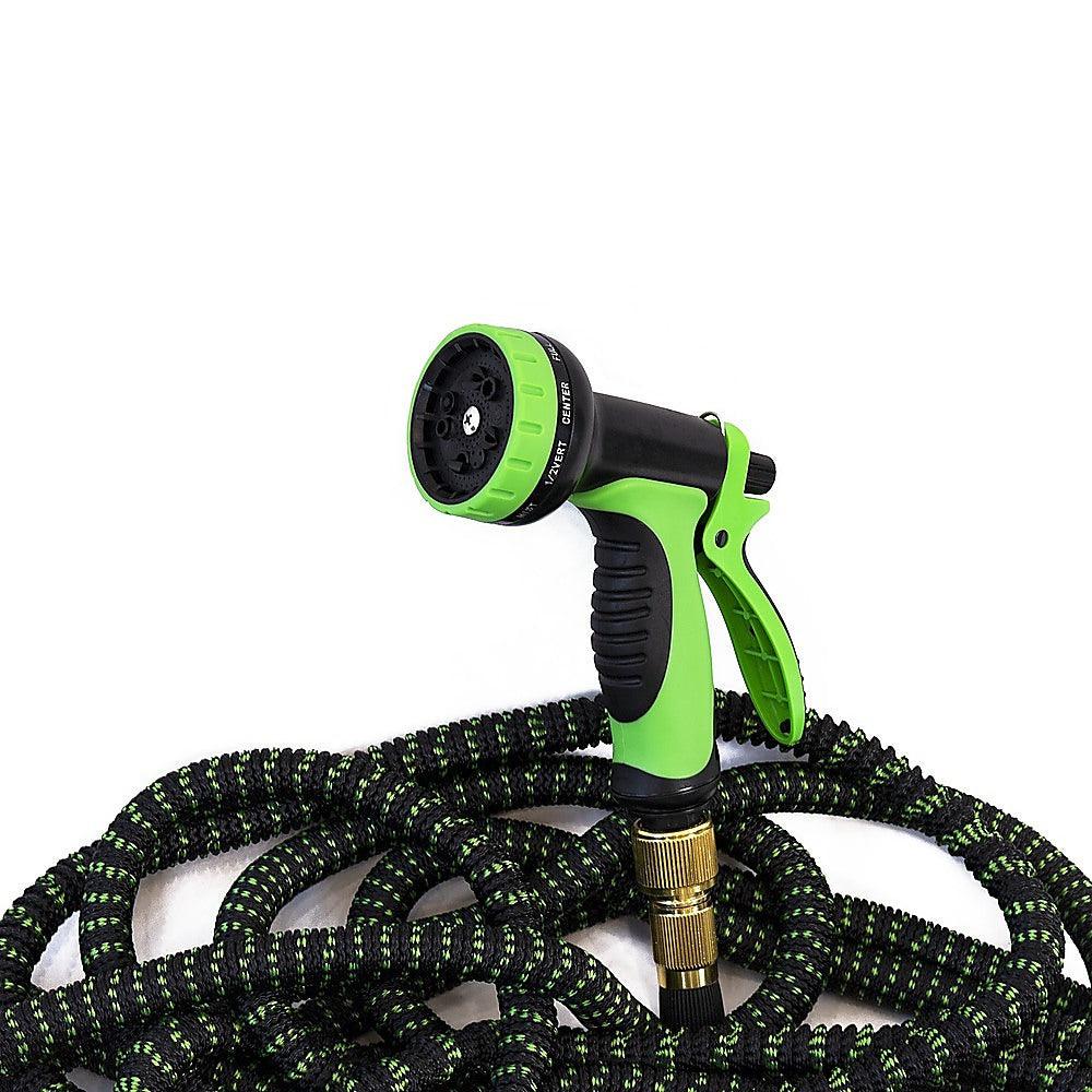 30m Heavy Duty Expandable Flexible Garden Hose with Water Spray Nozzle V63-930011