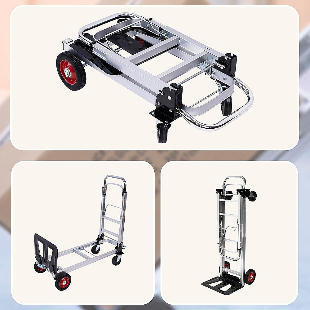 Hand Truck 2 in 1 Folding Dolly Cart 180kg Capacity Heavy Duty Aluminium V63-930031