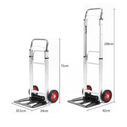 Hand Truck 2 in 1 Folding Dolly Cart 180kg Capacity Heavy Duty Aluminium V63-930031