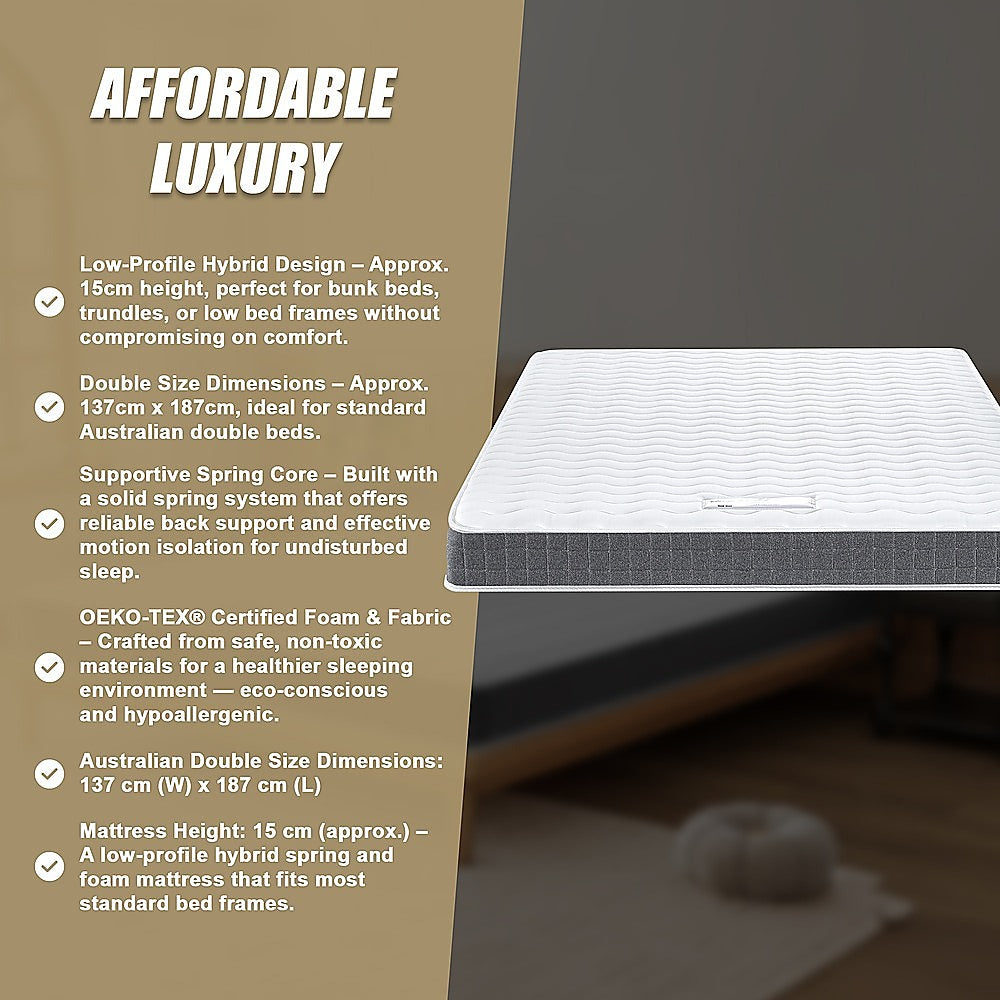 Double Memory Foam Mattress - OEKO-TEX Textile & CertiPUR-US Certified Foam V63-930221