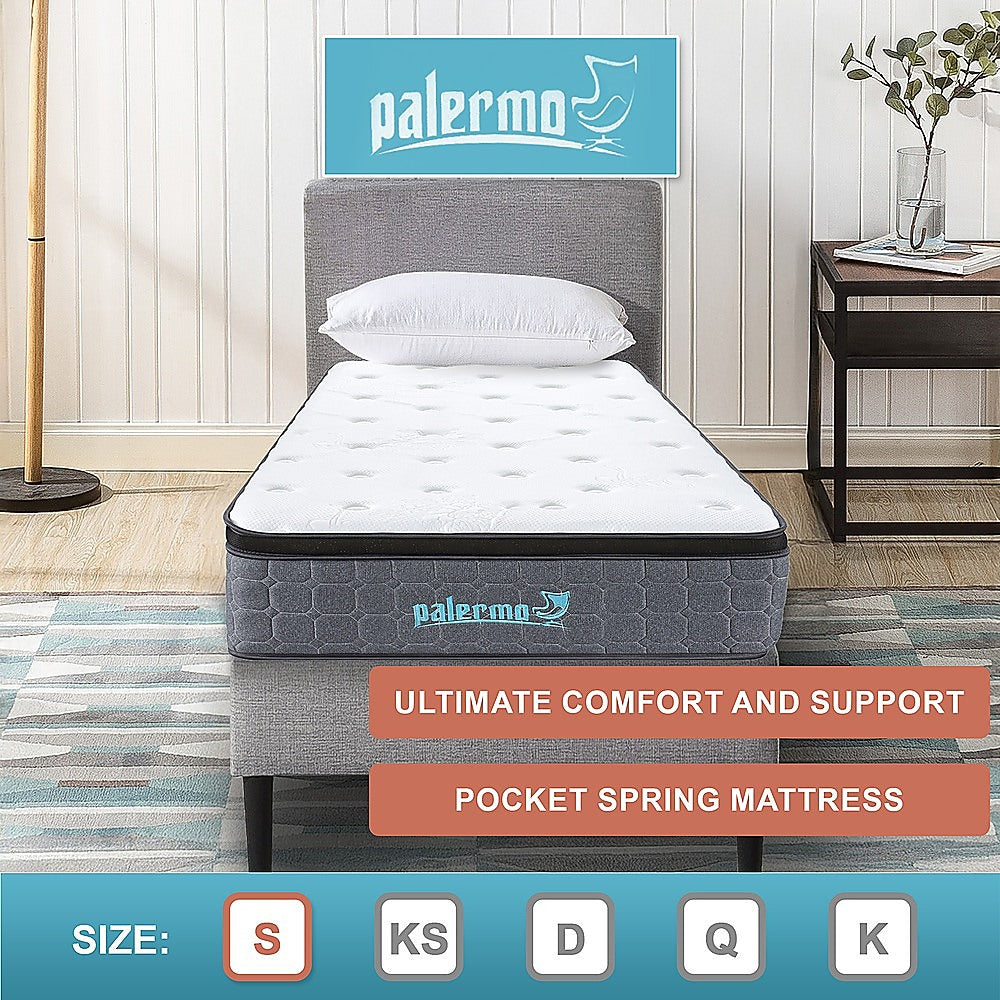 Single Euro Top Pocket Spring Mattress - Motion Isolation Comfort with CertiPUR-US Certified Foam Layers V63-930261