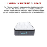 Single Euro Top Pocket Spring Mattress - Motion Isolation Comfort with CertiPUR-US Certified Foam Layers V63-930261