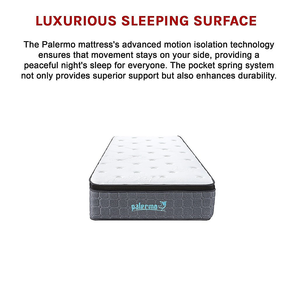 Single Euro Top Pocket Spring Mattress - Motion Isolation Comfort with CertiPUR-US Certified Foam Layers V63-930261