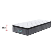 Single Euro Top Pocket Spring Mattress - Motion Isolation Comfort with CertiPUR-US Certified Foam Layers V63-930261