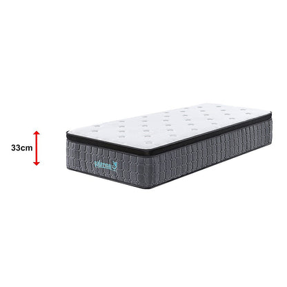 Single Euro Top Pocket Spring Mattress - Motion Isolation Comfort with CertiPUR-US Certified Foam Layers V63-930261
