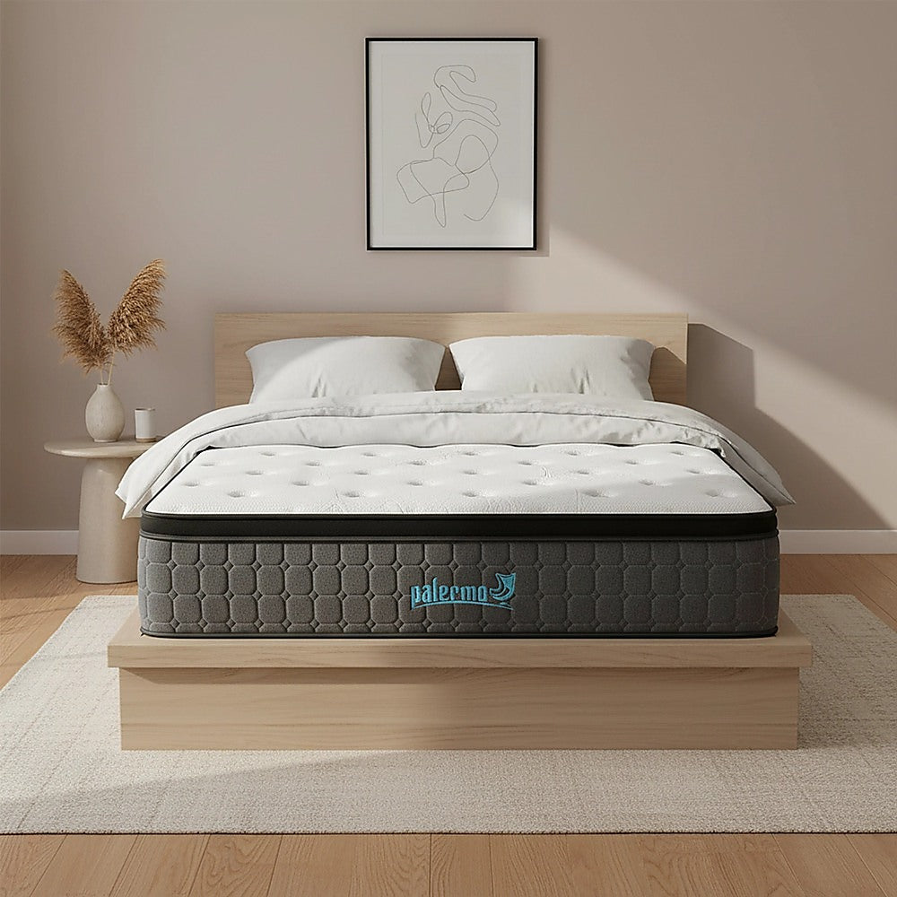 King Single Euro Top Pocket Spring Mattress - Motion Isolation Comfort with CertiPUR-US Certified Foam Layers V63-930271