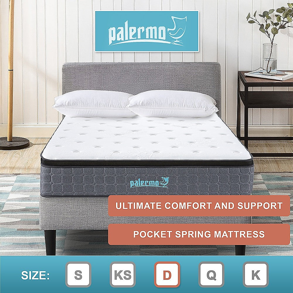 Double Euro Top Pocket Spring Mattress - Motion Isolation Comfort with CertiPUR-US Certified Foam Layers V63-930281