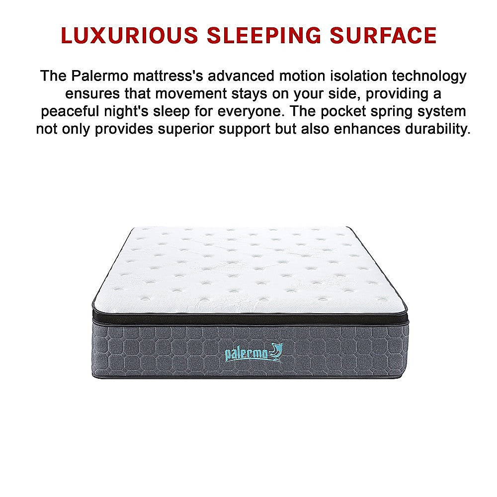 Double Euro Top Pocket Spring Mattress - Motion Isolation Comfort with CertiPUR-US Certified Foam Layers V63-930281